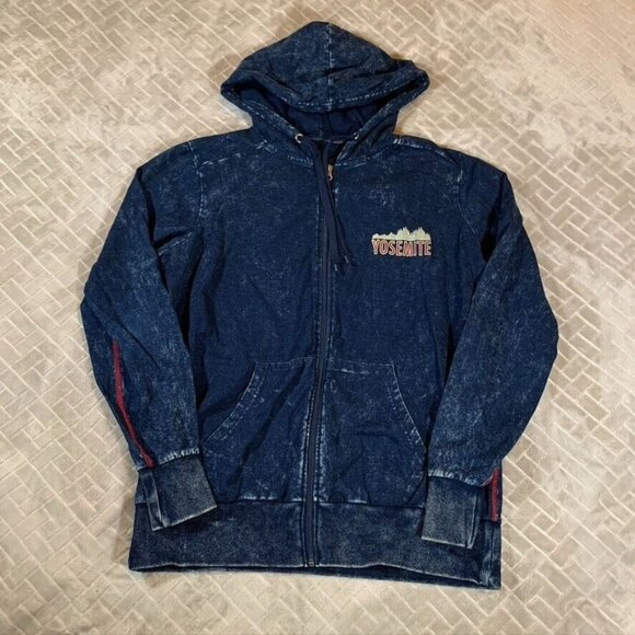 Ace USA Tops - Ace USA Adult Small Hoodie Sweatshirt Blue Yosemite Hiking Full Zip Cotton Blend